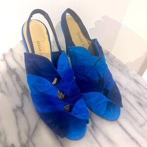 Sarah Flint Arabesque Slingback RARE BLUE handmade in Italy IT 39 US 8.5